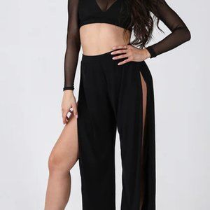 REV ACTIV SENSUAL FLOW PANTS (WITH LEG SLIT) - BLACK NWOT